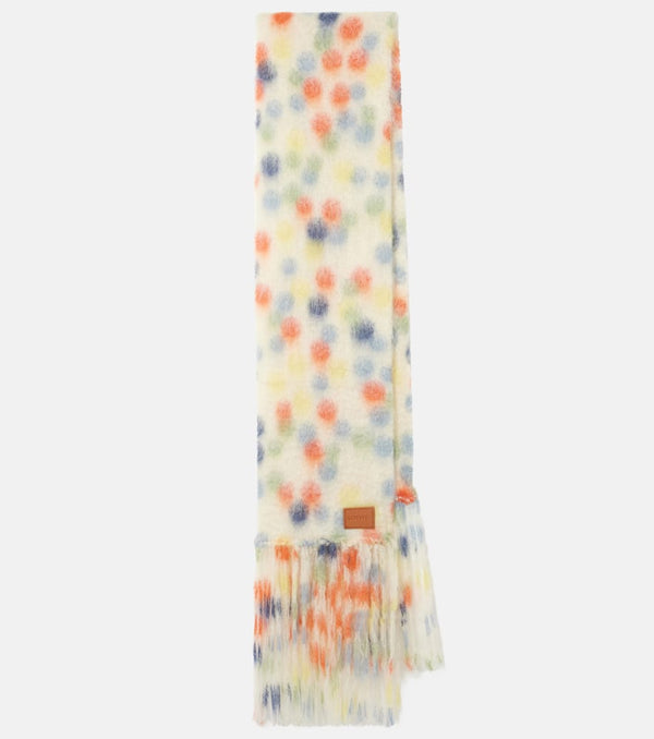 Loewe x Suna Fujita polka-dot mohair-blend scarf