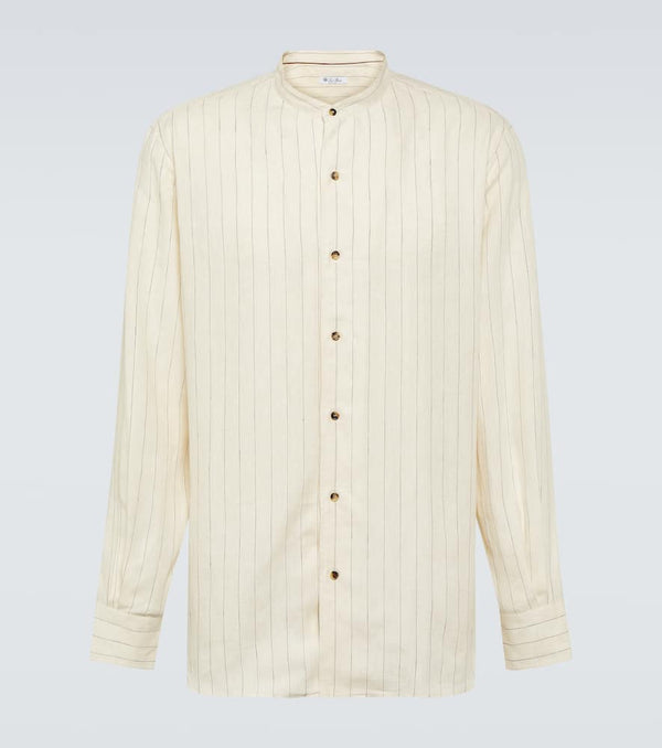 Loro Piana Elia pinstripe linen shirt