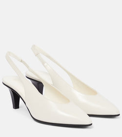 Loro Piana Rebecca leather slingback pumps