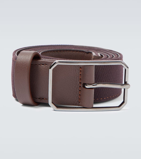 Loro Piana Tailor leather and wool belt