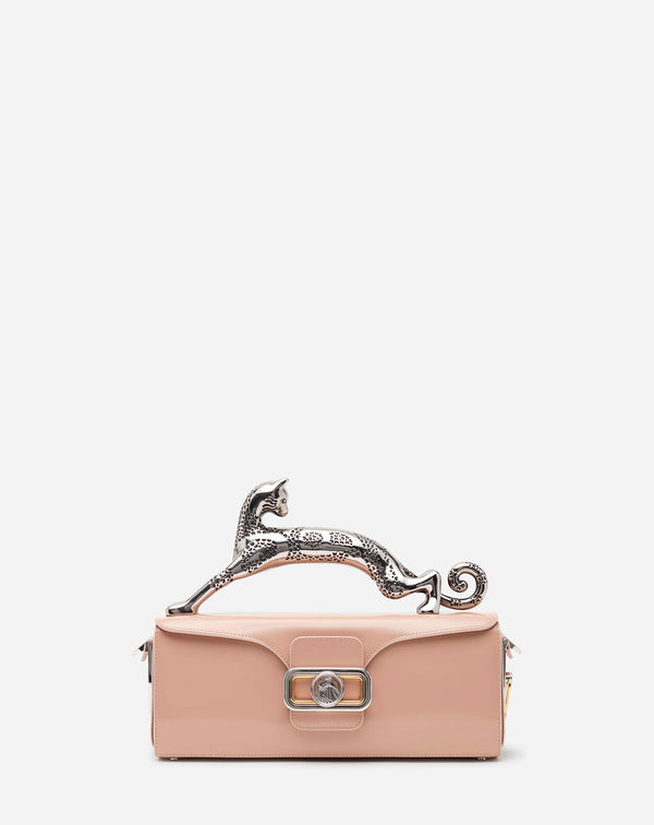 Leather Pencil Cat Bag For Women Pink Ivory Lanvin