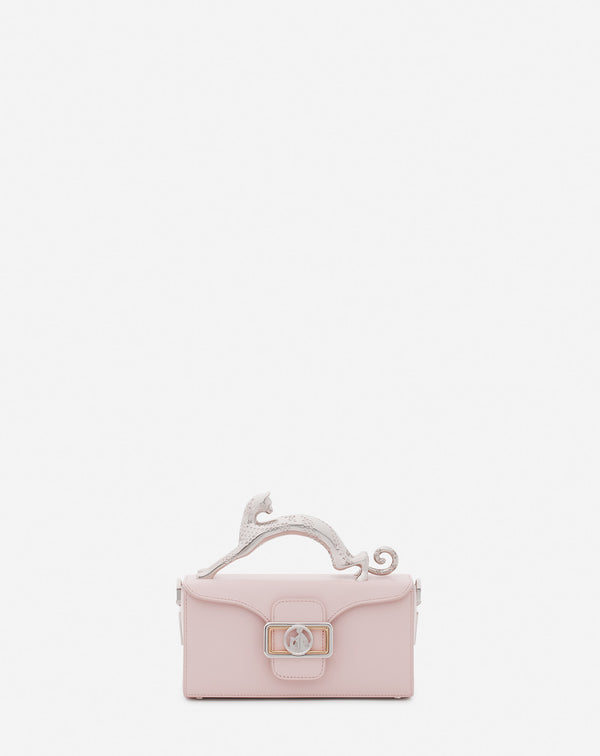 Leather Nano Pencil Cat Bag For Women Rosé Lanvin