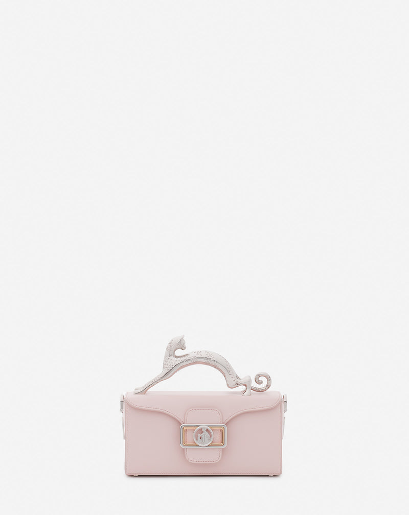 Leather Nano Pencil Cat Bag For Women Rosé Lanvin