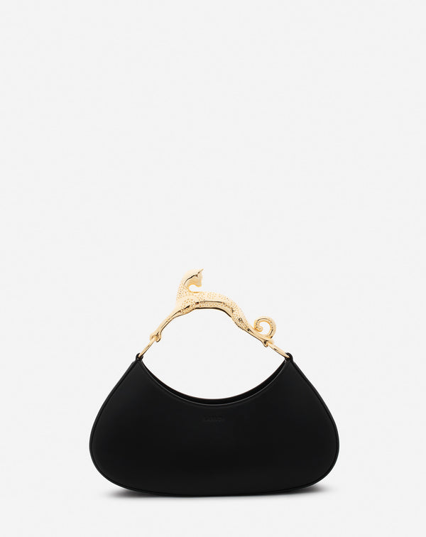 Hobo Cat Bolide Leather Bag For Women Black Lanvin