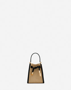 Séquence Hobo Nano Raffia Bag For Women Natural/black Lanvin