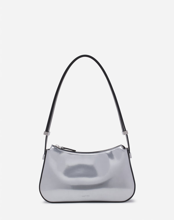 Concerto Baguette Bag In Metallic Leather For Women Silver Lanvin