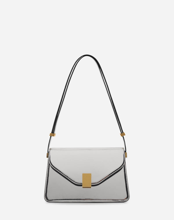Concerto Bag In Metallic Leather For Women Silver Lanvin