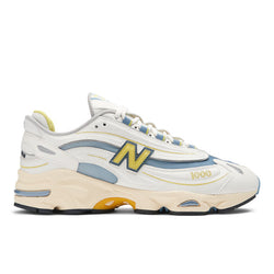 New Balance Men's 1000 in White/Blue Leather, 