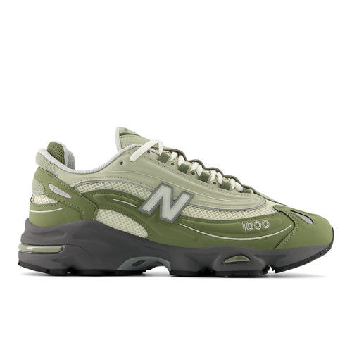 New Balance 1000 in Green White Suede Mesh