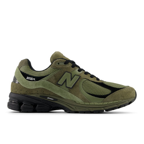 New Balance Men's 2002R in Green/Black Suede/Mesh, 