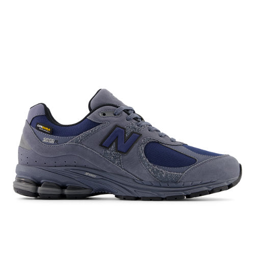 New Balance Men's 2002R in Grey/Blue/Black Leather, 