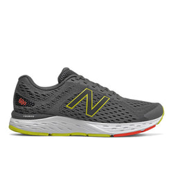 New Balance Men's 680v6 in Grey/Black/Yellow Synthetic, 