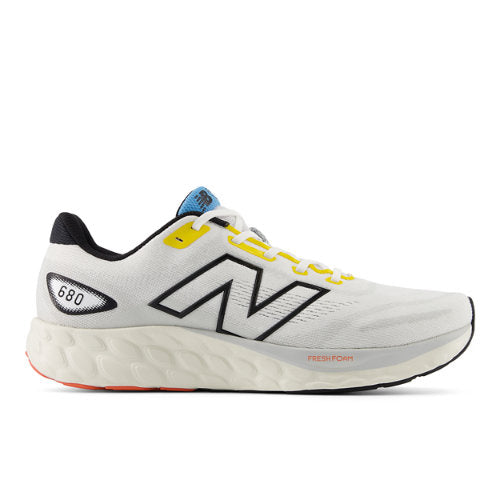 New Balance Fresh Foam 680 v8 in White Black Orange Red Textile