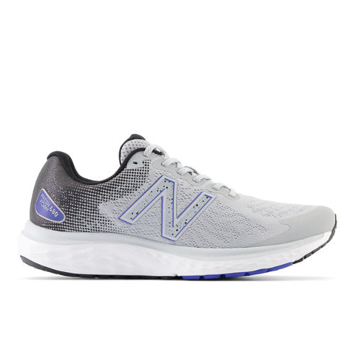 New Balance Men's Fresh Foam 680v7 in Grey/Black/Blue Textile, 