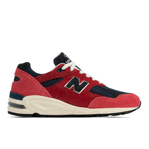 New Balance MADE in USA 990v2 in Red Blue Leather