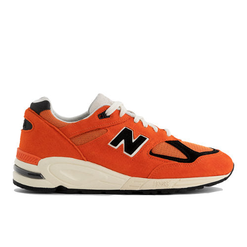 New Balance MADE in USA 990v2 in Orange Black Leather