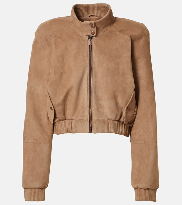 Magda Butrym Cropped suede bomber jacket