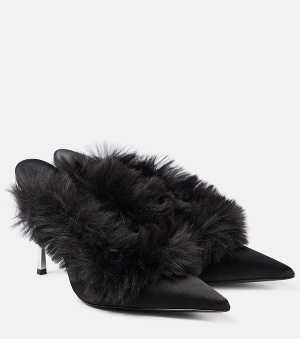 Magda Butrym Faux shearling leather mules