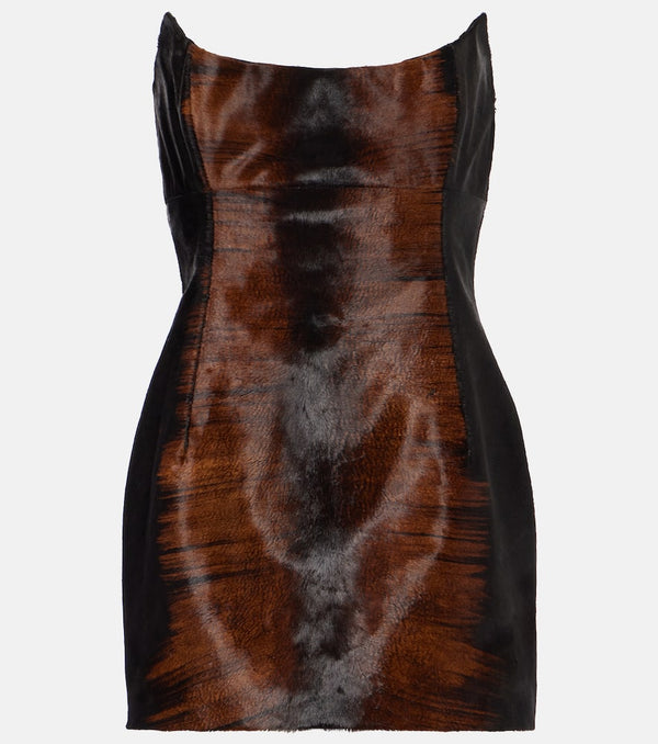 Magda Butrym Printed calf hair minidress