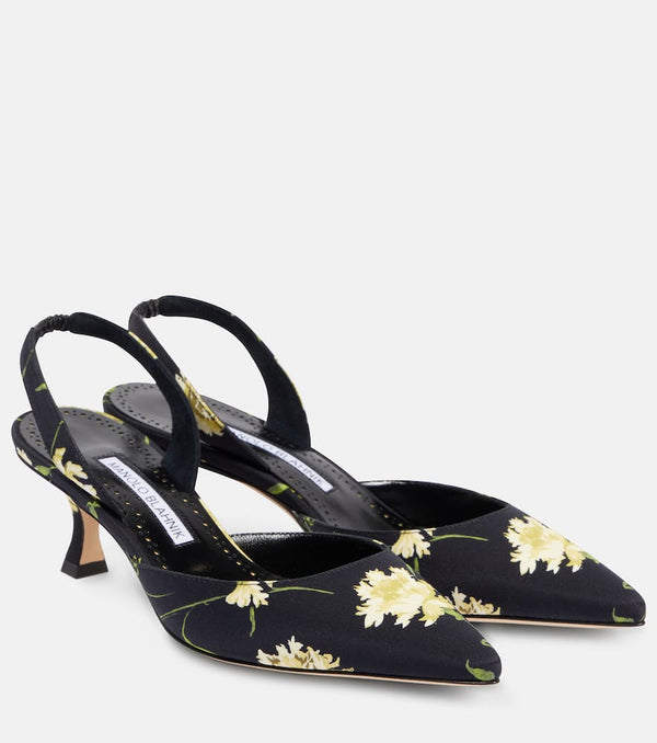 Manolo Blahnik Carolyne 50 floral slingback pumps