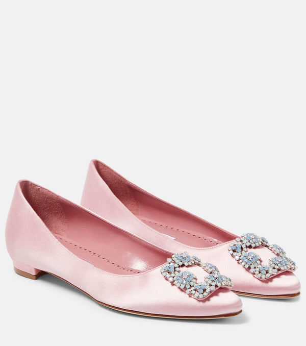 Manolo Blahnik Hangisi satin ballet flats