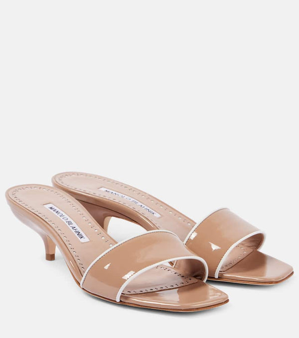 Manolo Blahnik Helamu patent leather mules