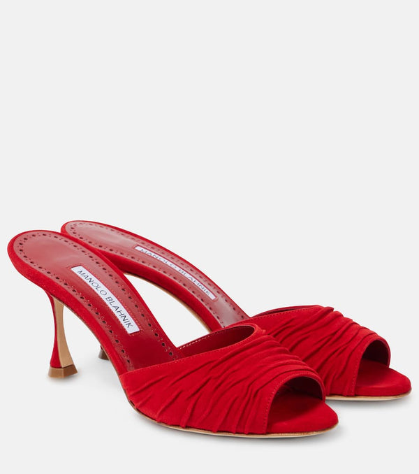 Manolo Blahnik Pirua 70 suede mules