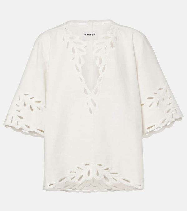 Marant Etoile Shana broderie anglaise cotton blouse