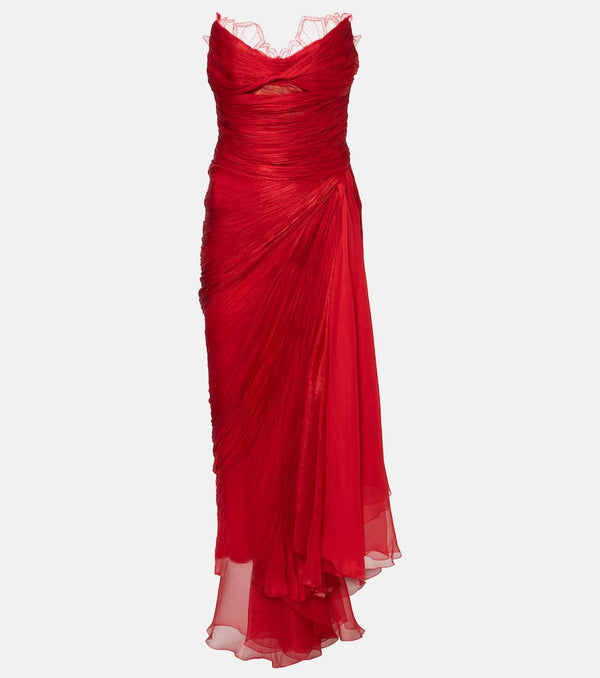 Maria Lucia Hohan Jolie ruched silk bustier gown