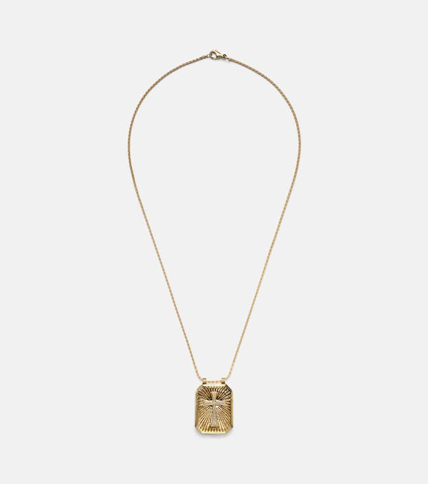 Marie Lichtenberg Cross 18kt gold pendant necklace with diamonds