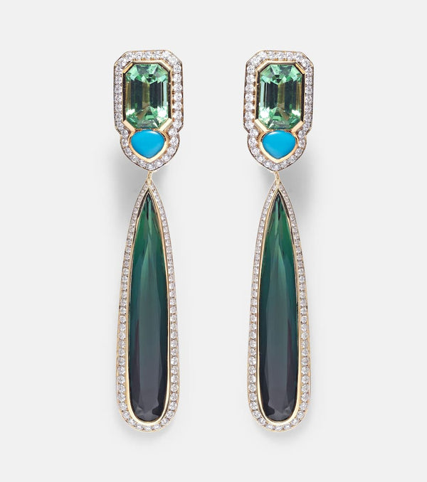 Marina B Quarta 18kt gold earrings with diamonds and gemstones