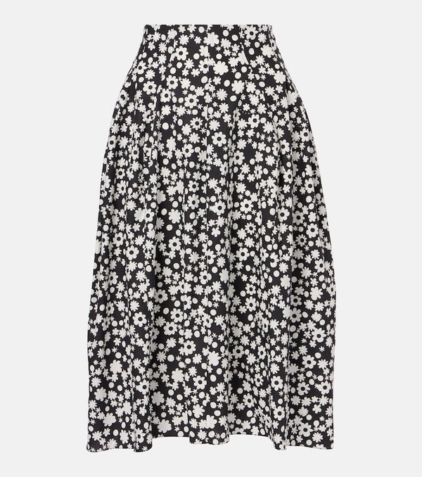 Marni Floral cotton midi skirt