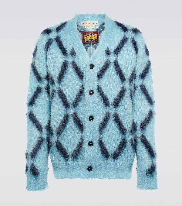 Marni Intarsia mohair-blend cardigan