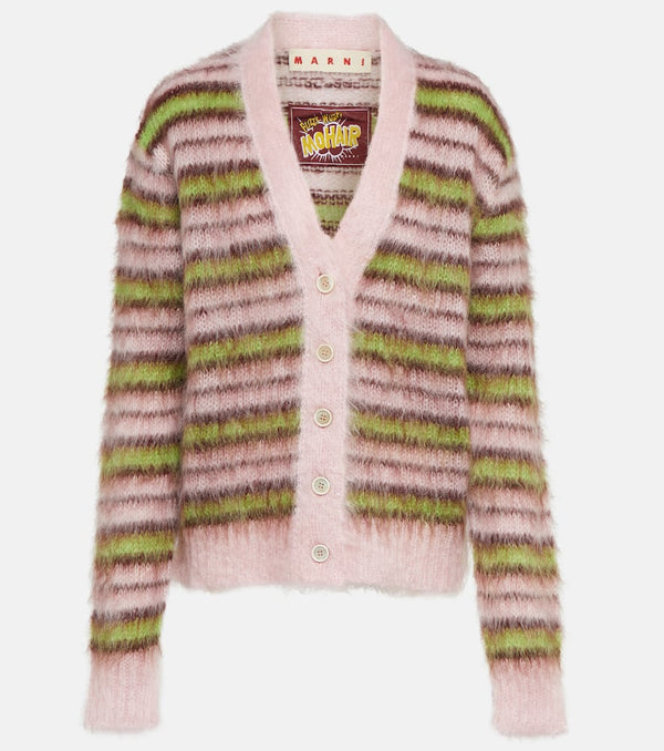 Marni Striped mohair-blend cardigan