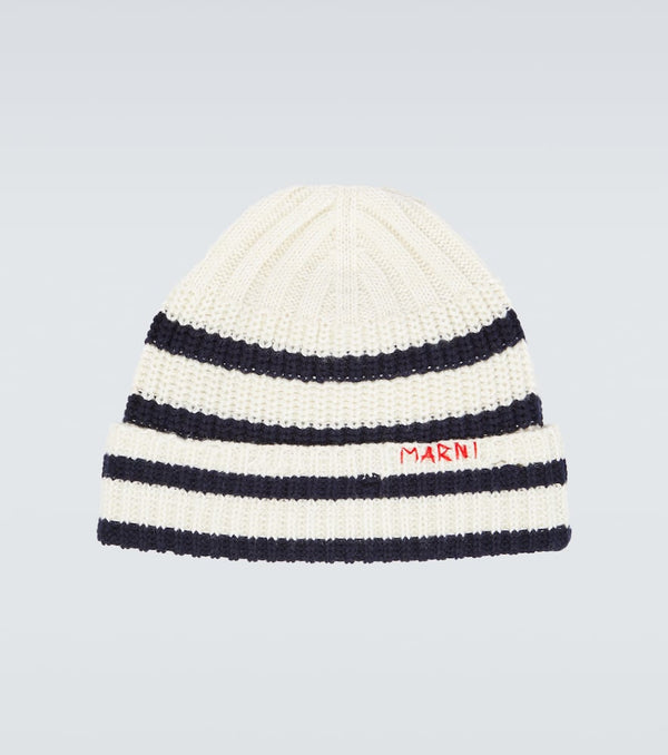 Marni Striped virgin wool beanie