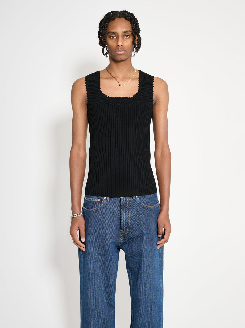 Martine Rose Crochet Vest Black