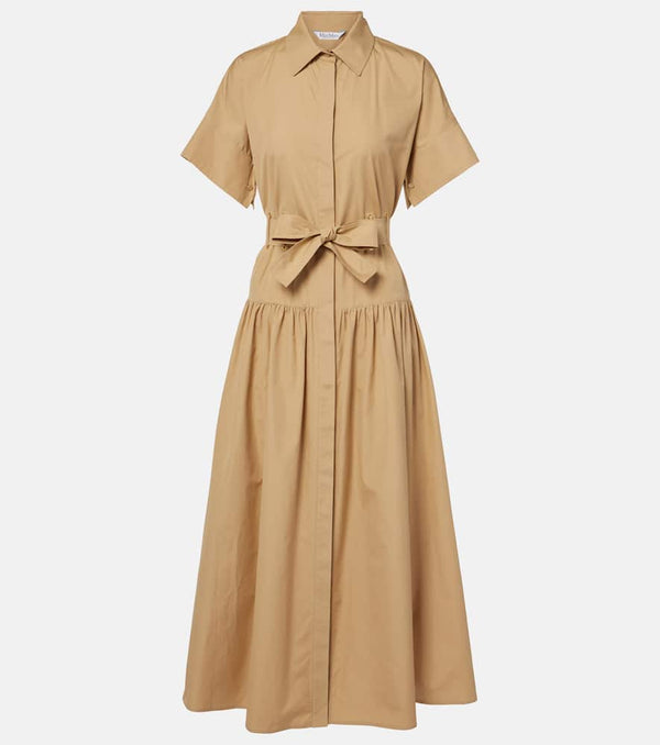 Max Mara Agoraio pleated cotton shirt dress