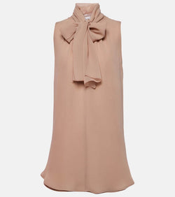 Max Mara Bow-detail silk tank top