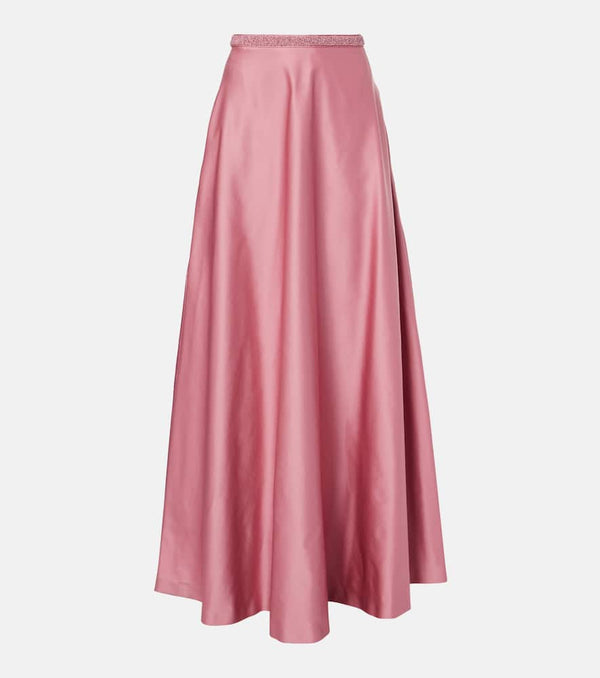 Max Mara Elegante Brasile embellished satin maxi skirt