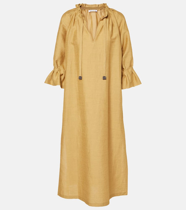 Max Mara Jene linen and silk-blend shirt dress