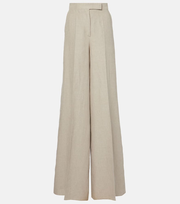 Max Mara Sequoia high-rise linen wide-leg pants