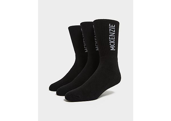 McKenzie 3 Pack Crew Socks  Black