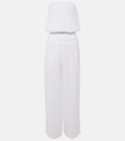 Melissa Odabash Naomi strapless cotton jumpsuit