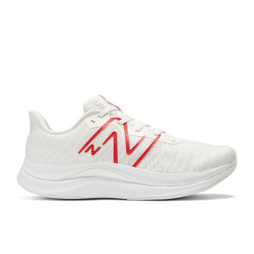 New Balance Men's FuelCell Propel v4 in White/Red Textile, 