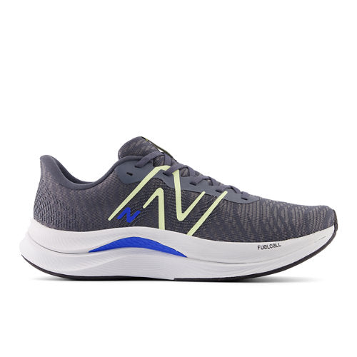 New Balance Men's FuelCell Propel v4 in Blue/Yellow/Grey Synthetic, 