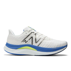 New Balance Men's FuelCell Propel v4 in White/Blue/Green Textile, 