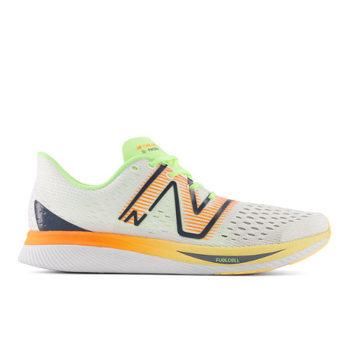 New Balance Men's FuelCell SuperComp Pacer in White/Orange/Green Synthetic, 