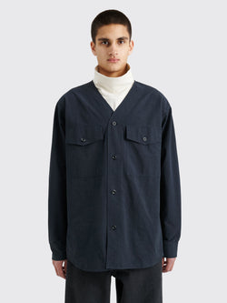 Margaret Howell MHL Scout Shirt Linen Plainweave Ink