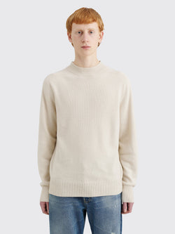 Margaret Howell Saddle Crew Neck Cashmere Cotton Twist Sandstone