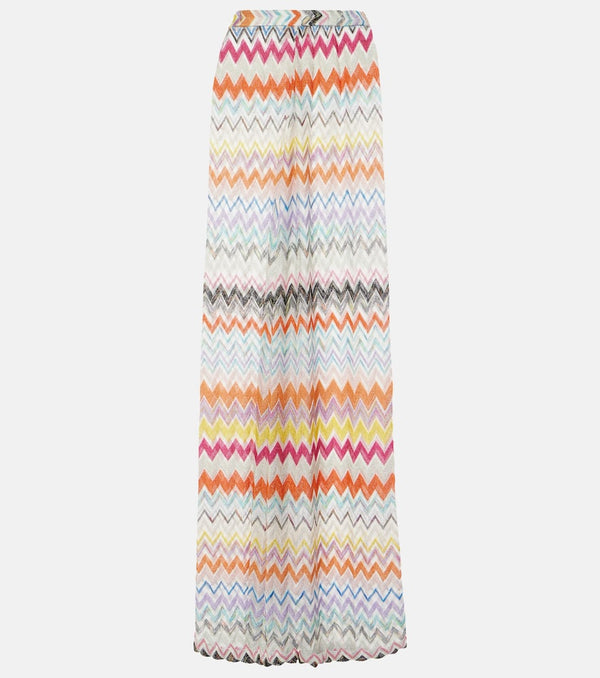 Missoni High-rise lamé palazzo pants